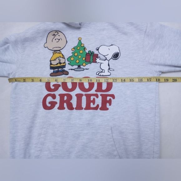 Peanuts Charlie Brown Snoopy Good Grief Holiday Hoodie, size XS - Picture 4 of 7
